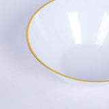 Glossy White / Gold Rim Round Party Bowls