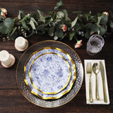 White / Blue Paper Party Plates