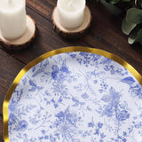 White / Blue Disposable Plates