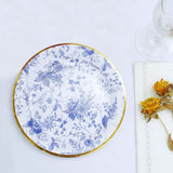 White / Blue Chinoiserie Floral Print Plate White / Blue Chinoiserie Floral Print Plate
