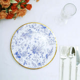 White / Blue Chinoiserie Floral Print Plates White / Blue Chinoiserie Floral Print Plates